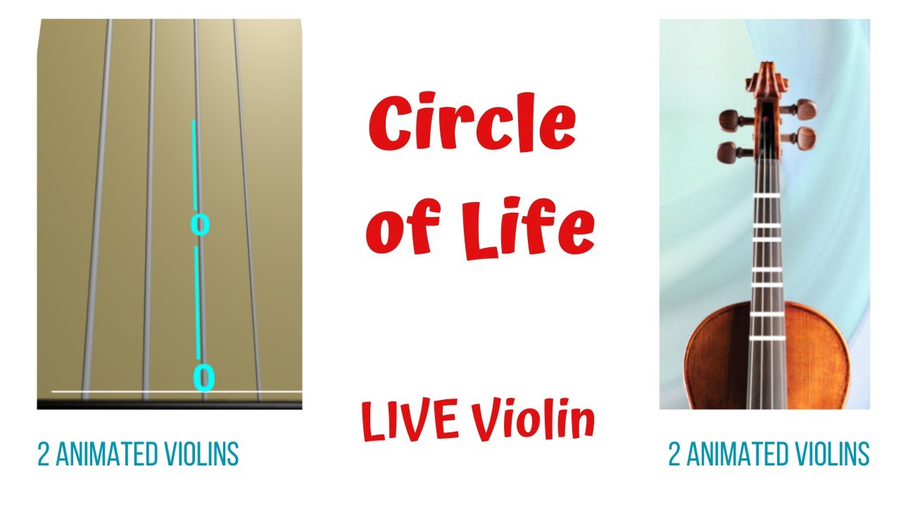 CIRCLE OF LIFE | The Lion King 🦁 LIVE Violin Cover. Animated Violins  (TAB  & FINGERBOARD)| Tutorial