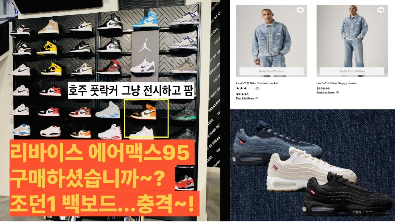 조던1하이 백보드 & 리바이스 에어멕스 95 드셨나요?