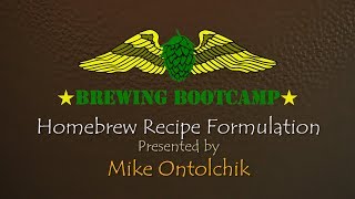 #HomeBrewing #SNOB #Beer S.N.O.B - Brewers Bootcamp - Homebrew Recipe Formulation