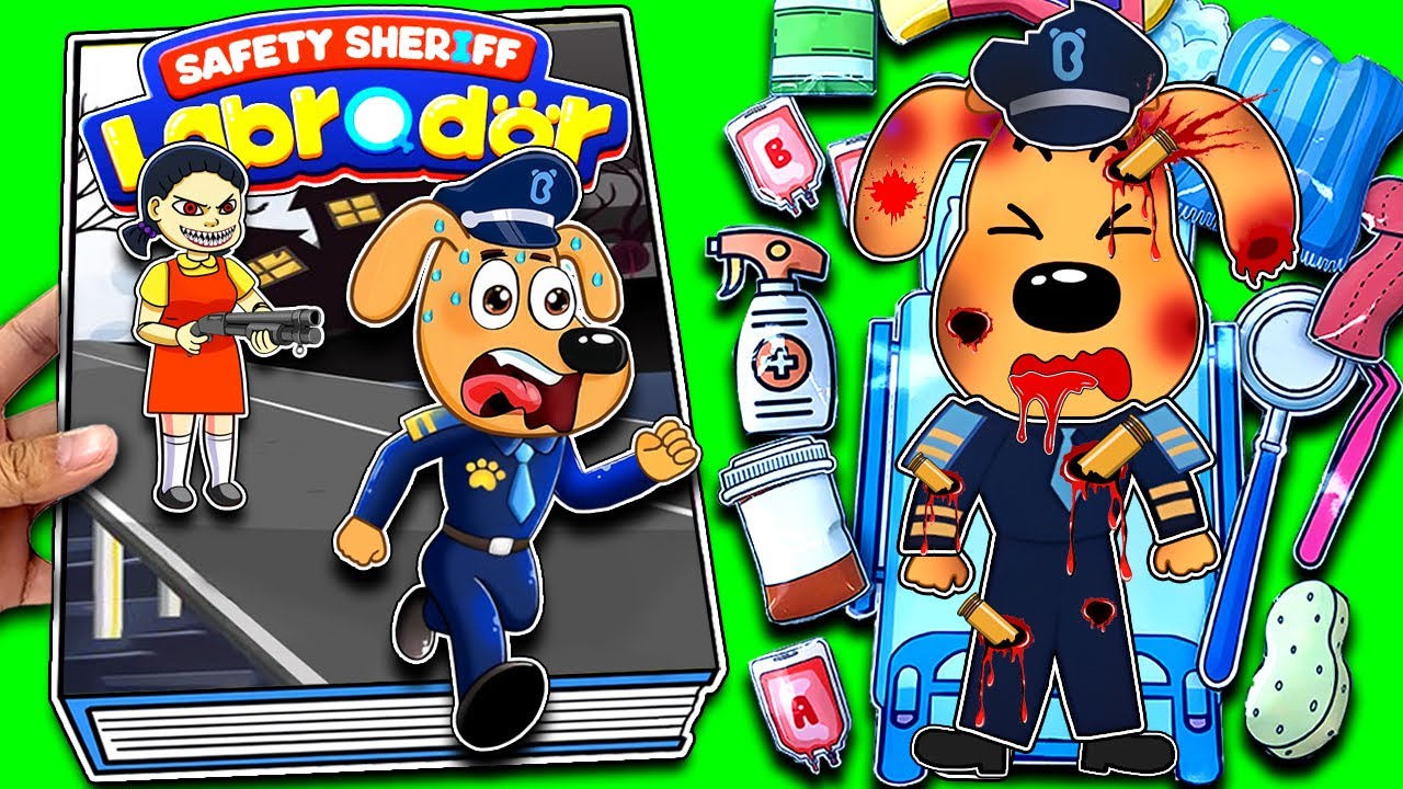 Sheriff Labrador Challenge in SQUID GAME 2 | Make Quiet Book Sheriff Labrador❤️DIY Paper❤️Blind Box