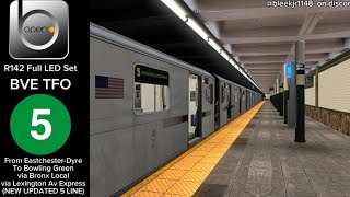 OpenBVE TFO Showcase: R142 5 Train from Eastchester-Dyre to Bowling Green (Regular Service)