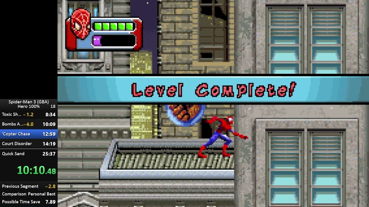 Spider-Man 3 GBA Speedrun (Hero 100%) 