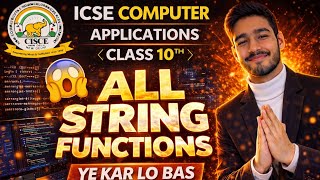 ALL STRING FUNCTIONS - ICSE COMPUTER APPLICATIONS PAPER LEAK STRATEGY || #icsecomputer #icseclass10 