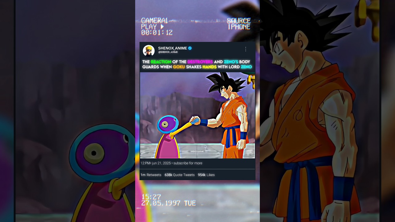 The reaction of the Destroyers and Zeno's body guards when Goku shakes hands with Lord Zeno ☠️