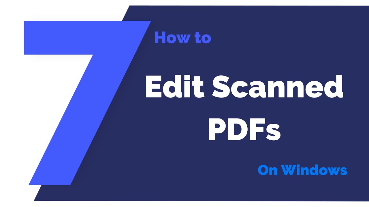 How to Edit Scanned PDF Files Quickly on Windows | PDFelement 7 - YouTube