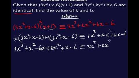 easiest steps for solving identical polynomials