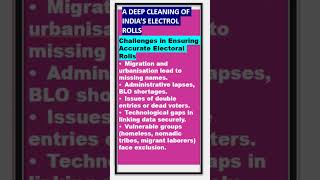 10/12/25 Current Affairs A DEEP CLEANING OF INDIA'S ELECTROL ROLLS