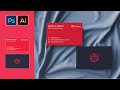 Mudah membuat kartu bisnis di adobe photoshop dan illustrator | Business card mockup