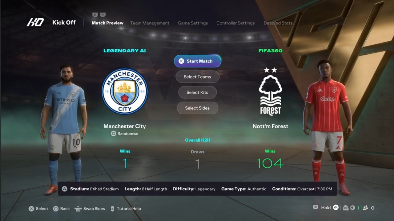 EA SPORTS FC 26 | Legendary | Premier League | Manchester City v Nottingham Forest | Etihad Stadium