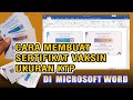 SERTIFIKAT VAKSIN UKURAN KTP di Ms Word