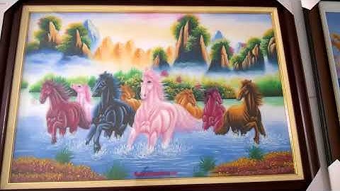 video tranh đá quý bát mã đẹp   song long bát mã