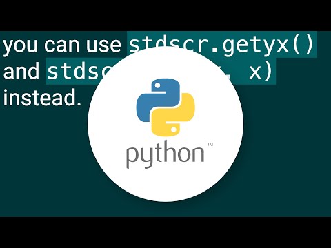Python curses how to change cursor position with curses.setsyx(y,x)?