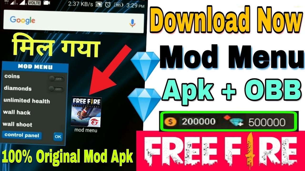 How To Hack Mod Menu Apk For Free Fire | Free Fire Unlimited ... - 