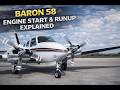Baron 58 Engine Start &amp; Runup Explained — Twin-Engine Checklist Breakdown