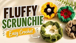 FLUFFY Crochet SCRUNCHIE for BEGINNERS | Quick Tutorial