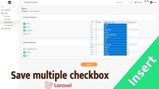 Insert multiple checkbox to databases In Laravel | Sample Dashboard