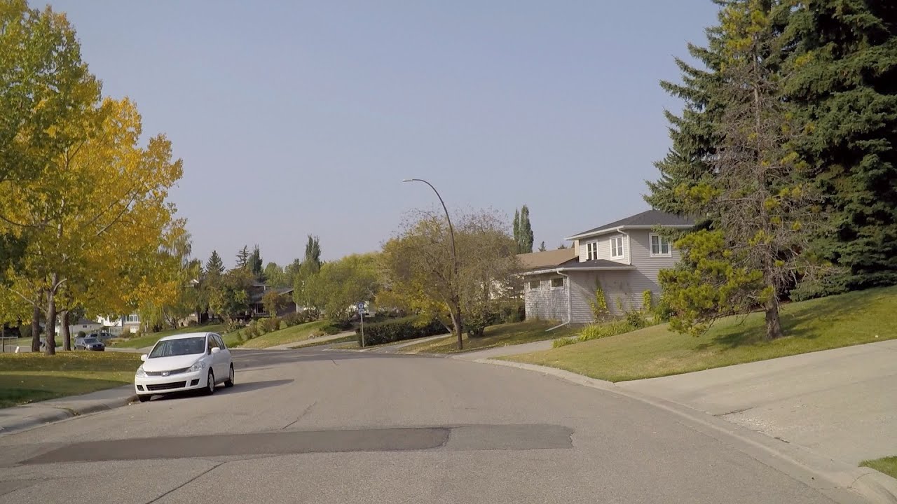 Driving in CALGARY Alberta Canada. University Area to Dalhousie