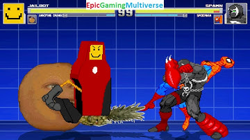 Spider-Man And Spawn VS Jailbot The Security Robot And Annoying Orange In A MUGEN Match / Battle