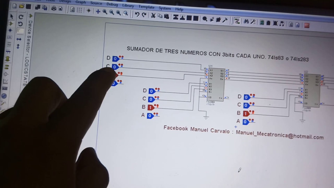 Sumador Logico De 3 Numeros Con 3 Bits 74ls83 Youtube