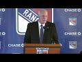 Full Press Conference: New York Rangers President John Davidson Returns Home