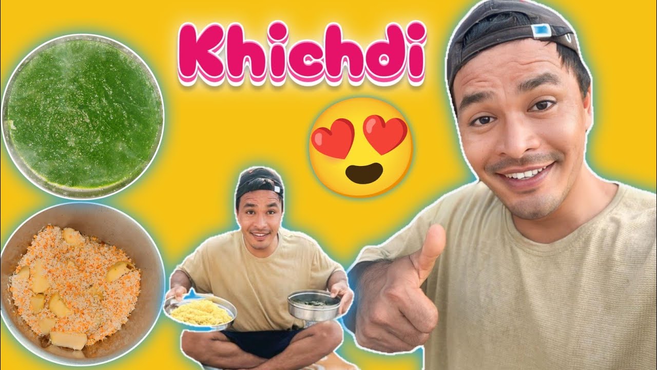 Guys finally khichdi bana hi diya aaj special dish🤤 or palak ke sath😍😻