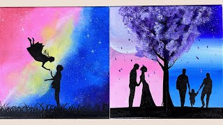 Lovely Love Story Painting Ideas | Painting Love Story | Easy Painting #StayHome #WithMe