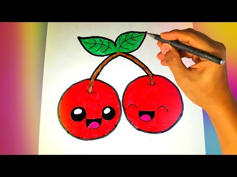 Как нарисовать милую ВИШНЮ? Лёгкие рисунки для детей
