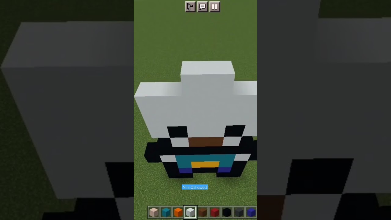 Mini Oshawott statue in Minecraft tutorial 