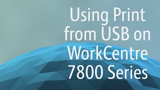 Print from USB - Xerox 7800 Series Training, QDoxs