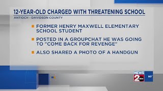 12-year-old charged with making threat against Nashville, TN elementary school