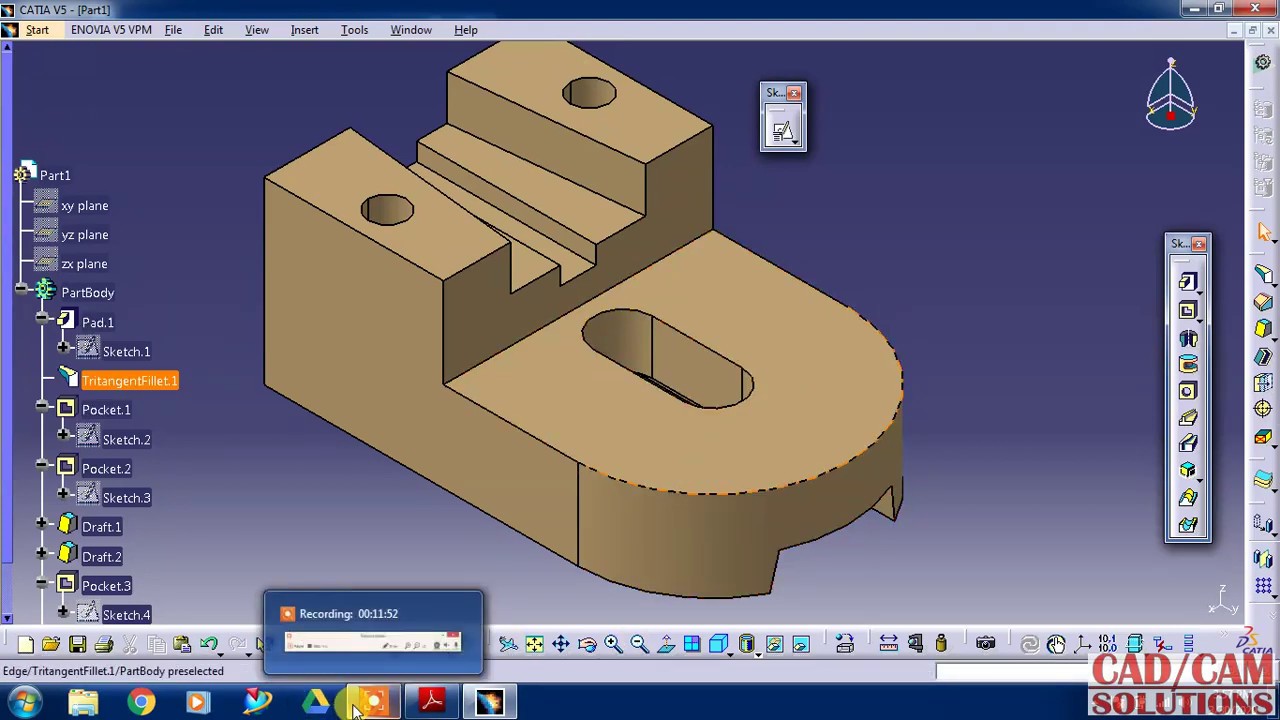 #Catia V5 #Part Design #Extrude #Tutorial 1.1