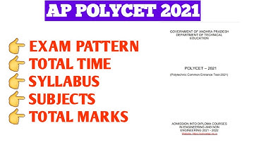 AP Polycet 2021 exam pattern ,syllabus, marks ,time.| Ap polycet exam details 2021 in telugu