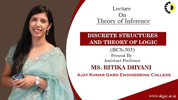 ||THEORY OF INFERENCE|| DISCRETE STRUCTURES AND THEORY OF LOGIC|| LECTURE 05 BY MS  RITIKA DHYANI ||