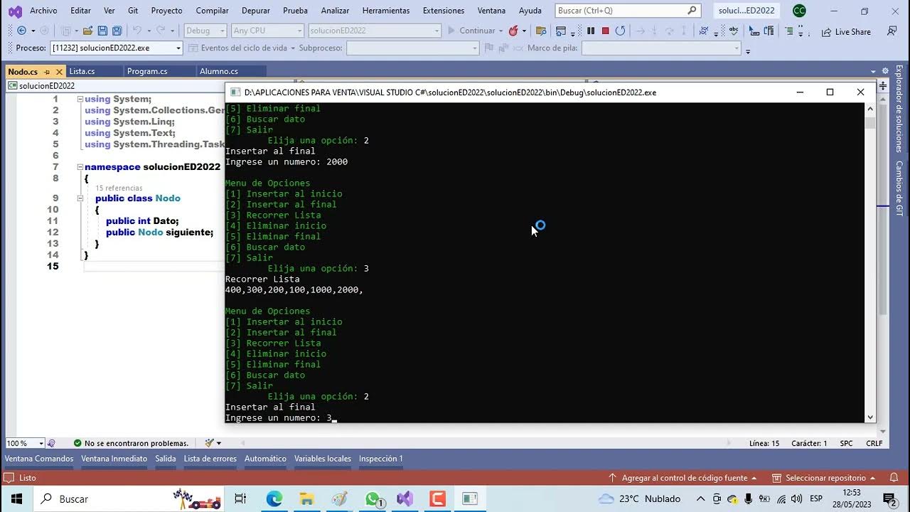 PROGRAMA EN C# - LISTA SIMPLES - YouTube