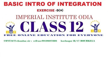 Basics of Integration in    odia(exercise 9 a)