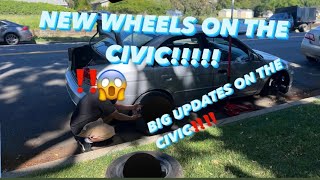 THE CIVIC GETS NEW WHEELS!!!!!!