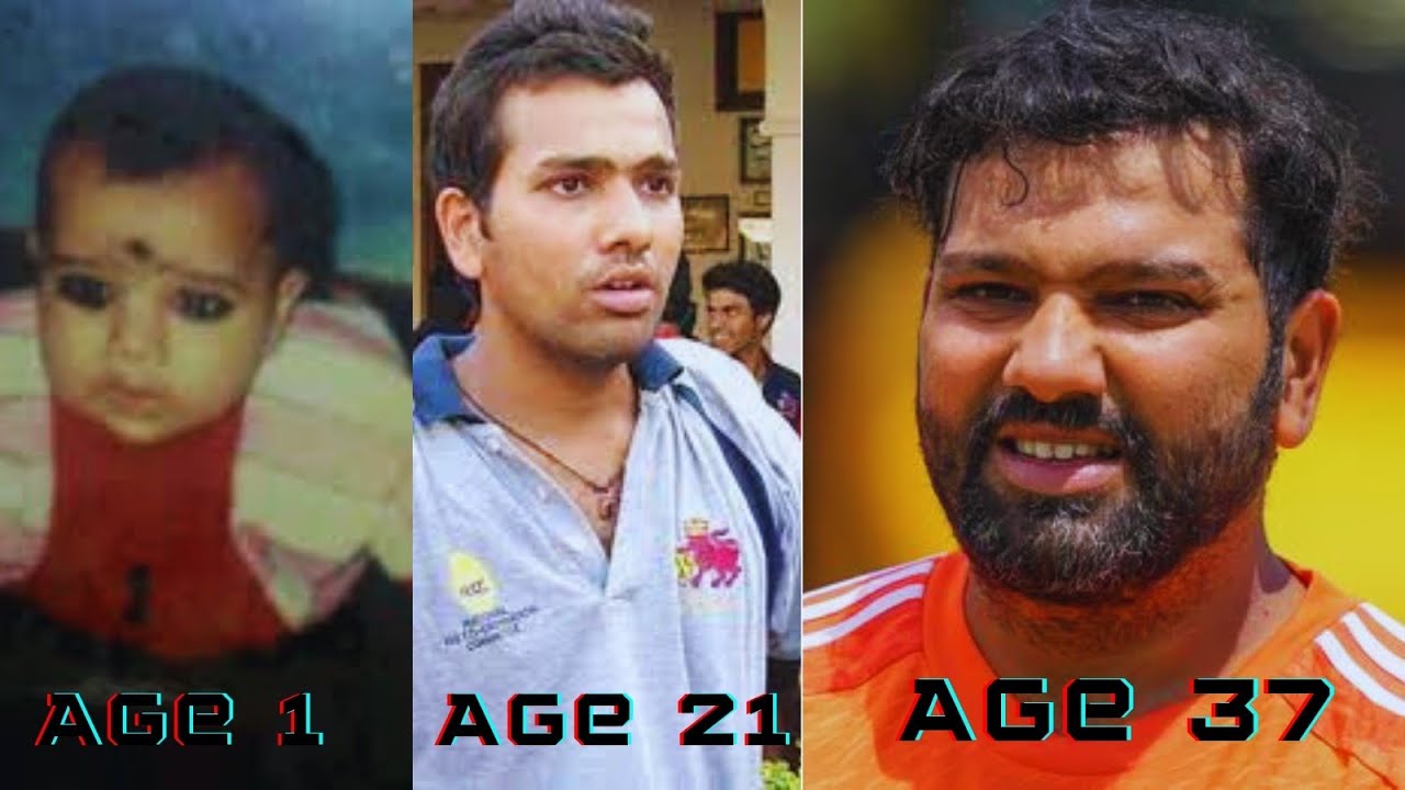 Young Rohit Rohit Sharma's Age Transformation Saga - 1987 to 2040