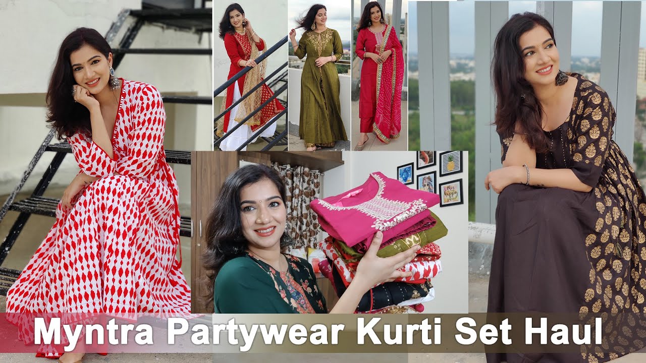 Myntra Party Wear Kurta Sets Haul(8 Sets) |Party Wear (Part 2) - YouTube