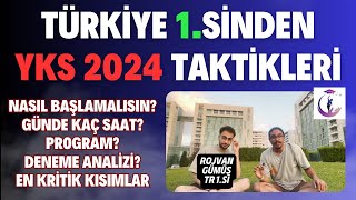 TÜRKİYE 1.SİNDEN YKS 2024 Taktikleri | Nasıl Başlamalısın? Program, Kritik Taktikler #yks2024 #yks