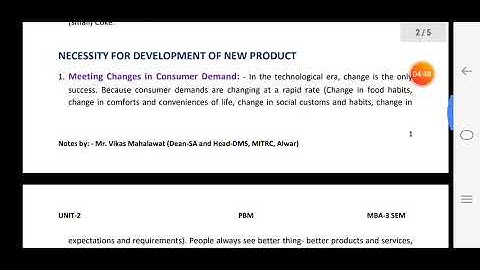 MM 324,PBM, Unit 2, Lecture No. 14, New Product Development,Part 1,Vikas Mahalawat