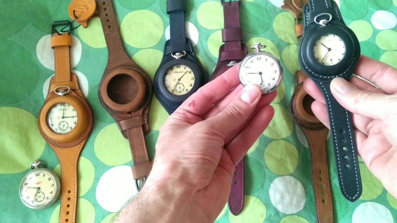 Genuine Leather Watch Strap Band for Pocket Watch . Vintage Style