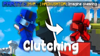 Throwing Then 1v4 Clutching in Lobby 1 Ranked Bedwars (HACKUSATED)