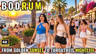 Bodrum Turkey 2026 4K Walking Tour | Sunset in Turgutreis Marina, shopping mall, Bazaar & Beaches