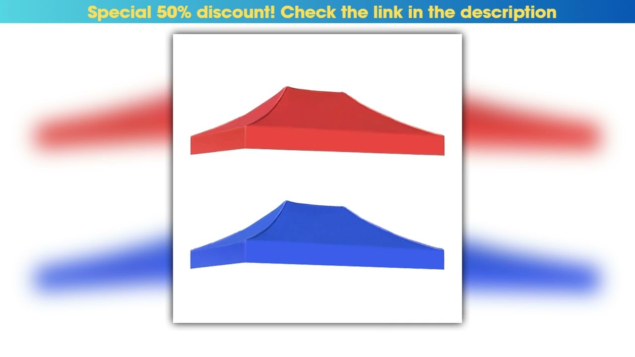 Canopy Top Cover Sunshade Tent Cover Replacement Rainproof 3x2M Gazebo Roof Canopy Tent Top for