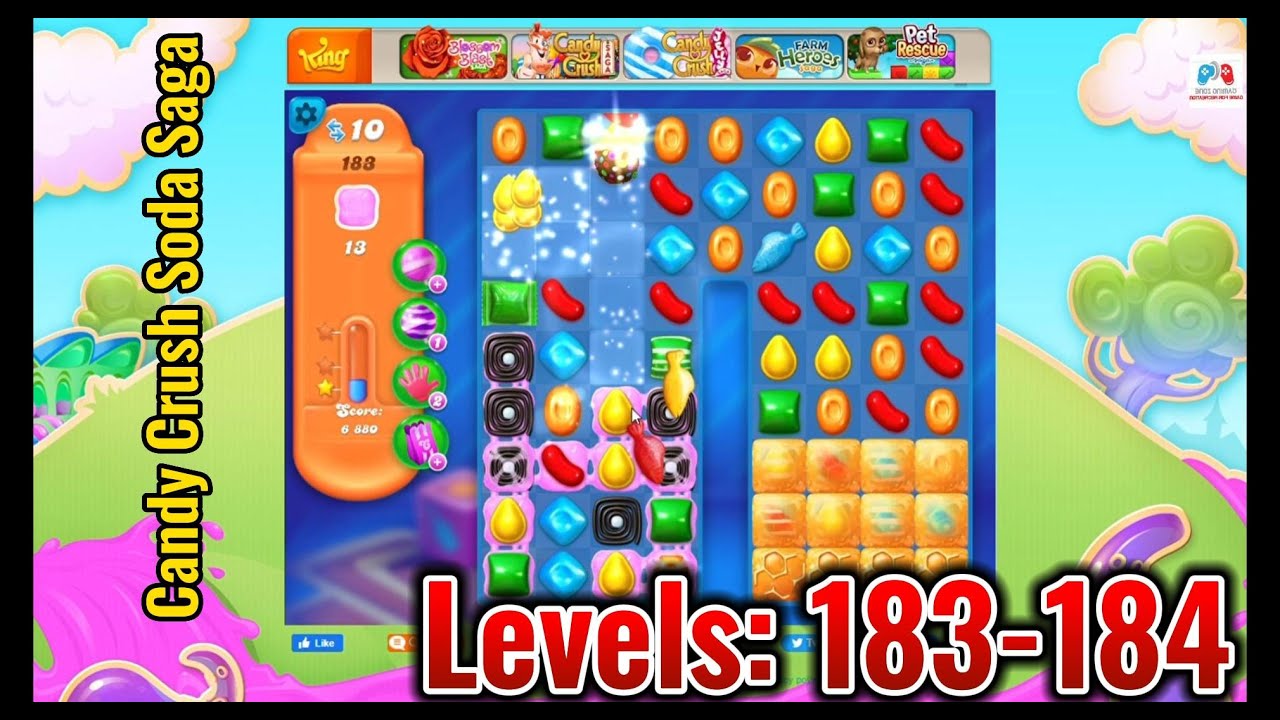 Candy Crush Soda Saga - Levels 183-184 Gameplay for Puzzle Game Enthusiasts
