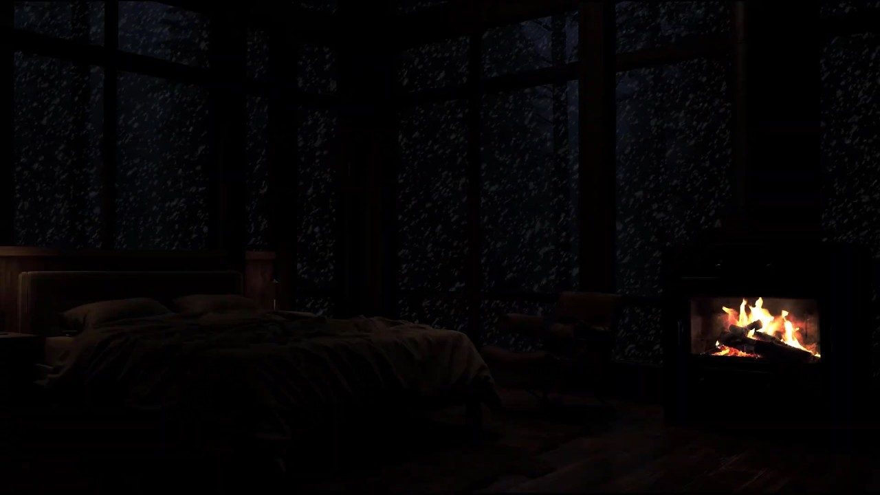 Frosty Mountain Cottage ❄️ Soft Fire Crackle & Winter Stillness