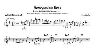 Video thumbnail of "Coleman Hawkins - Honeysuckle Rose (transcription)"
