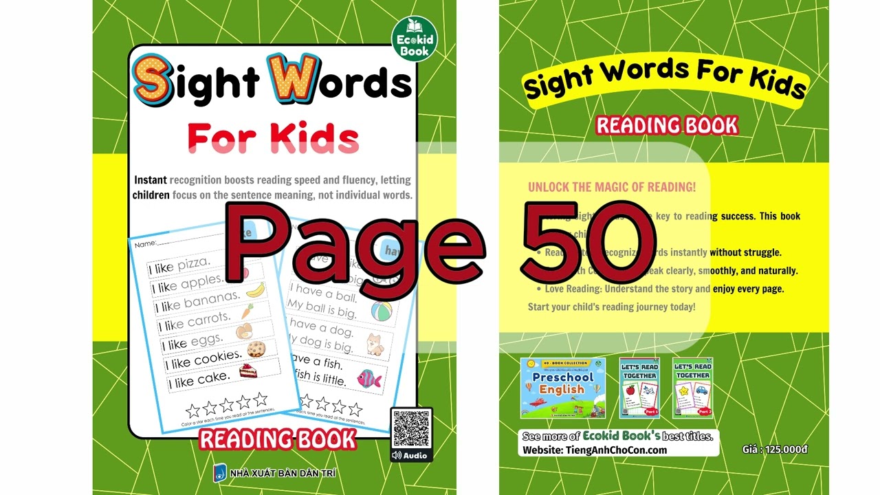 Page 56  - 65  Sight words for kids reading book