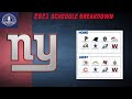 New York Giants | 2021 Schedule breakdown | How does it look for the NY Giants?