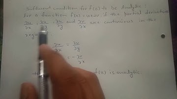 Sufficient conditions for f(z) to be analytic | complex variables | mathematics